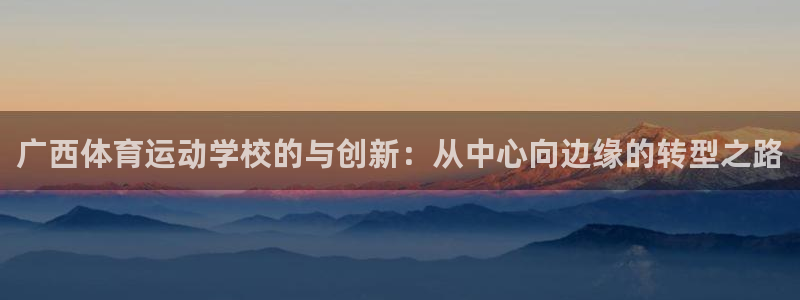 尊龙官网下载是干嘛的公司：广西体育运动学校的与创新：从中心向